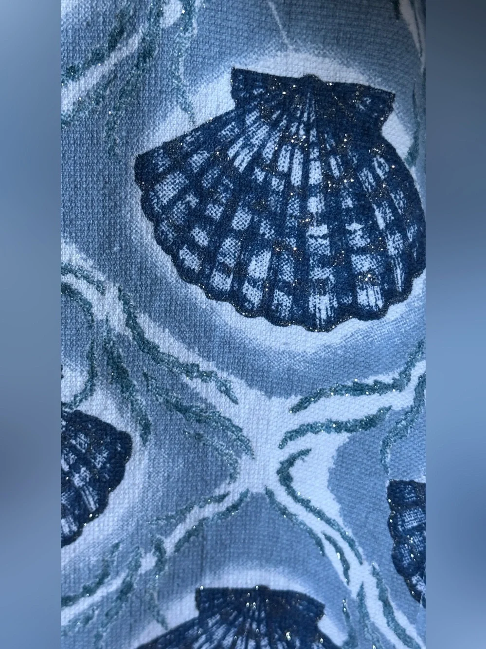 Sigrid Olsen Home Coastal Shell Hand Towels Set of 2 & Oyster Bag Sparkle